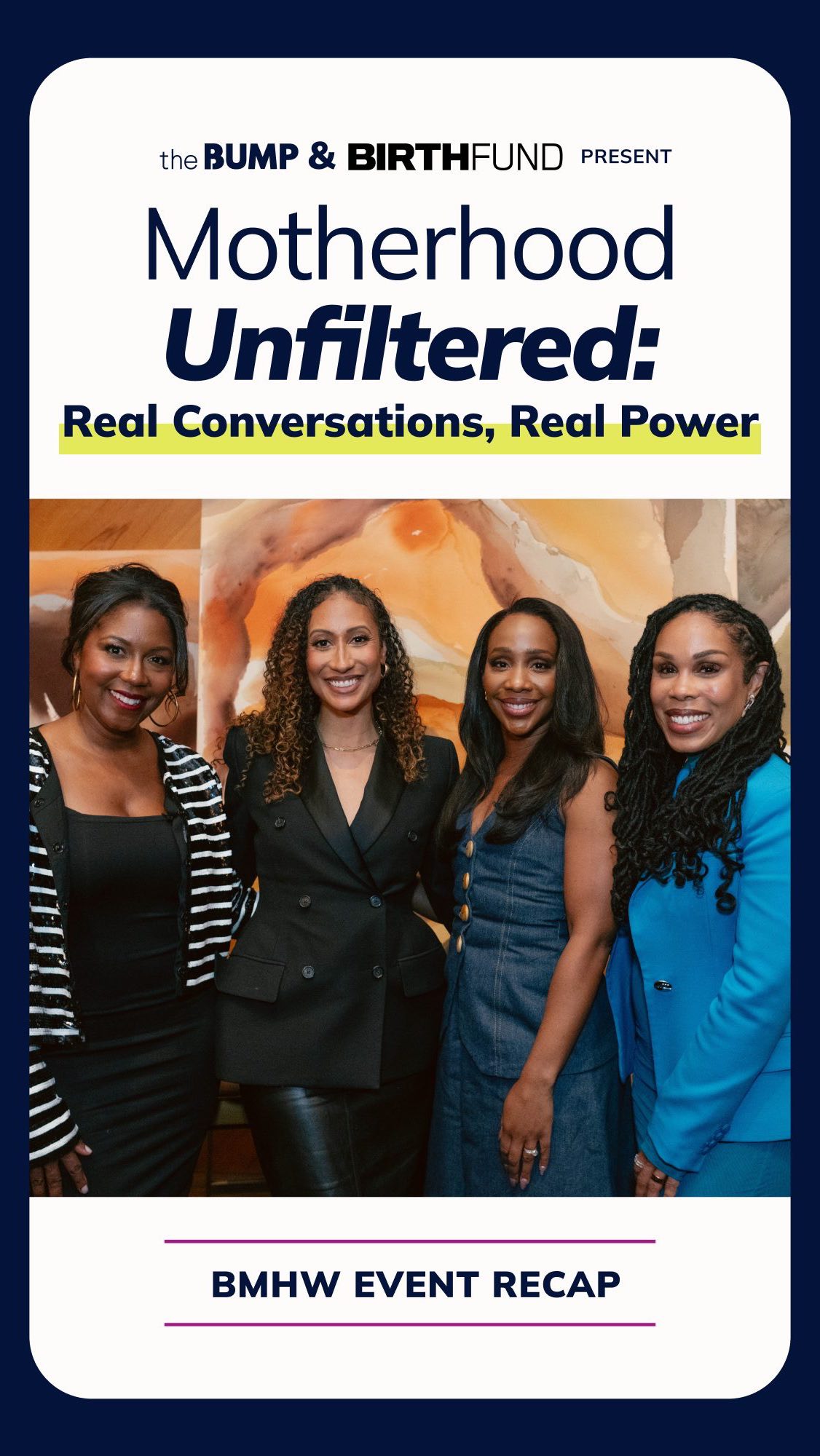 Instagram post by @birthfund for The Bump. Caption reads: The Bump brought together strong, powerful women....