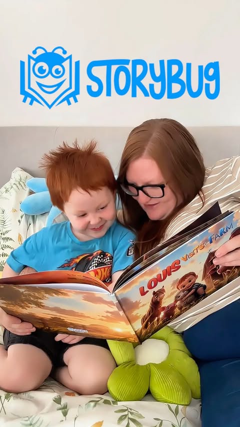 Instagram post by @bumpbabyyou for StoryBug. Caption reads: [...] farm adventure was so special 🥹🐮📖....