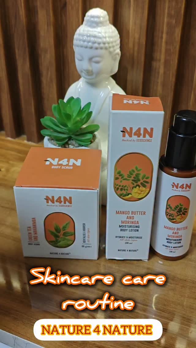 Instagram post by @sparkling_savreen for Nature4Nature Beauty. Caption reads: Glowing skin is always in. Elevate your daily....