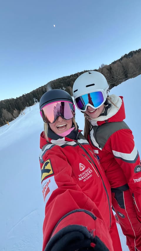 Instagram post by @thatgirlwhoskis for Cardo Systems. Caption reads: Clear communication = better lessons

As an....