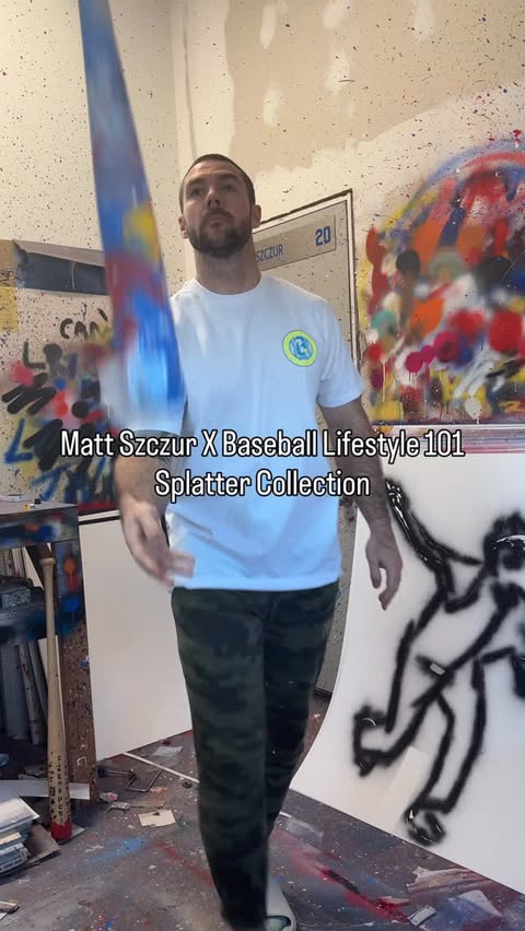 Instagram post by @superszcz4 for Baseball Lifestyle 101. Caption reads: Matt Szczur X Baseball Lifestyle 101
Splatter....