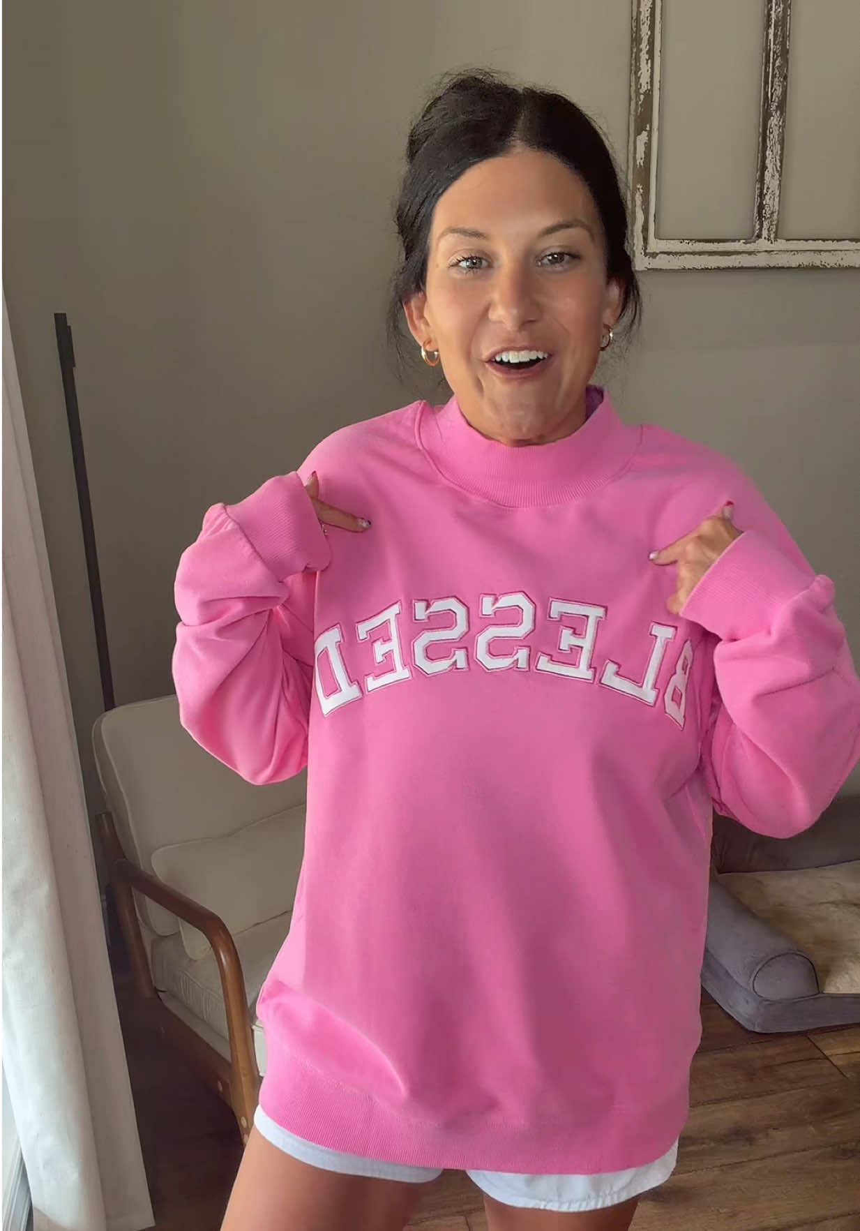TikTok post by @rachelfowler0 for Shewin Boutique. Caption reads: Mock neck is it this fall! #mockneck #sweatshirt....