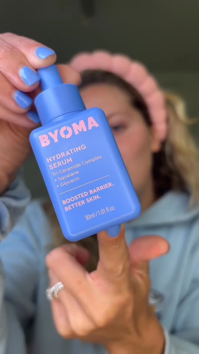 Instagram post by @skincarewithshelbs for BYOMA. Caption reads: #byomapartner 💦HYDRATE & GLOW✨ with just one....