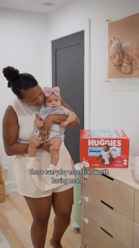 Instagram post by @thecurlycoopers for Huggies. Caption reads: [...] this sweet baby stage too, you can find....