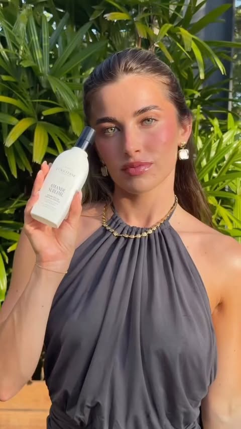 Instagram post by @lauraelizabe.th for L'OCCITANE en Provence. Caption reads: I need to lock up my Amande Sublime range from....