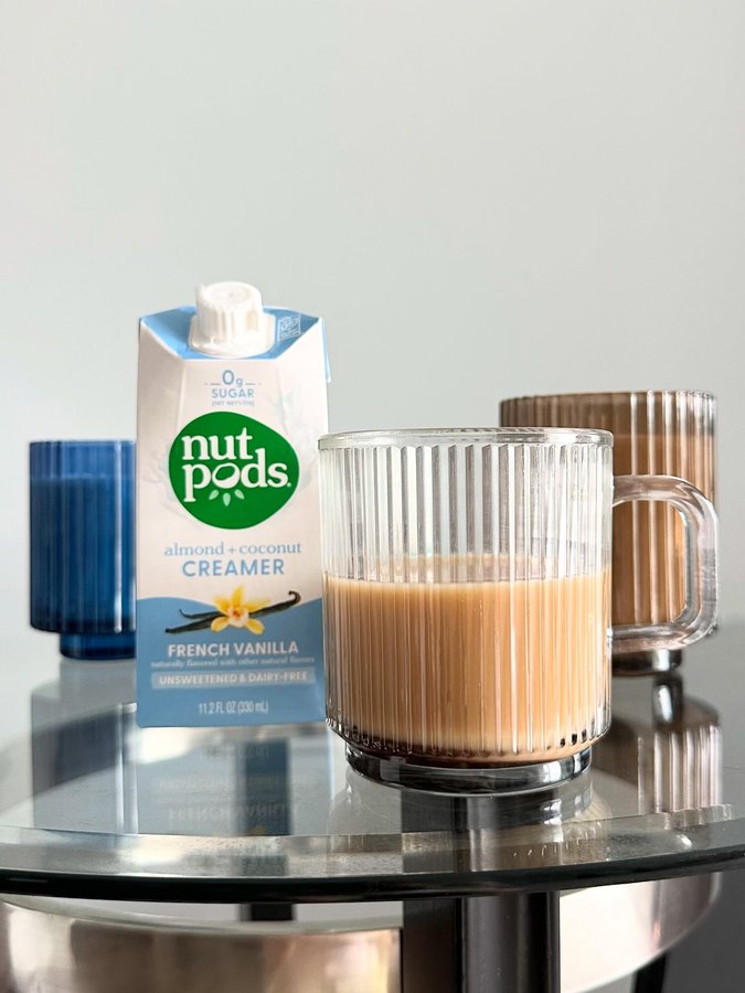 Instagram post by @mmurmiao for nutpods. Caption reads: [...] ✨ Transform your coffee routine with nutpods....