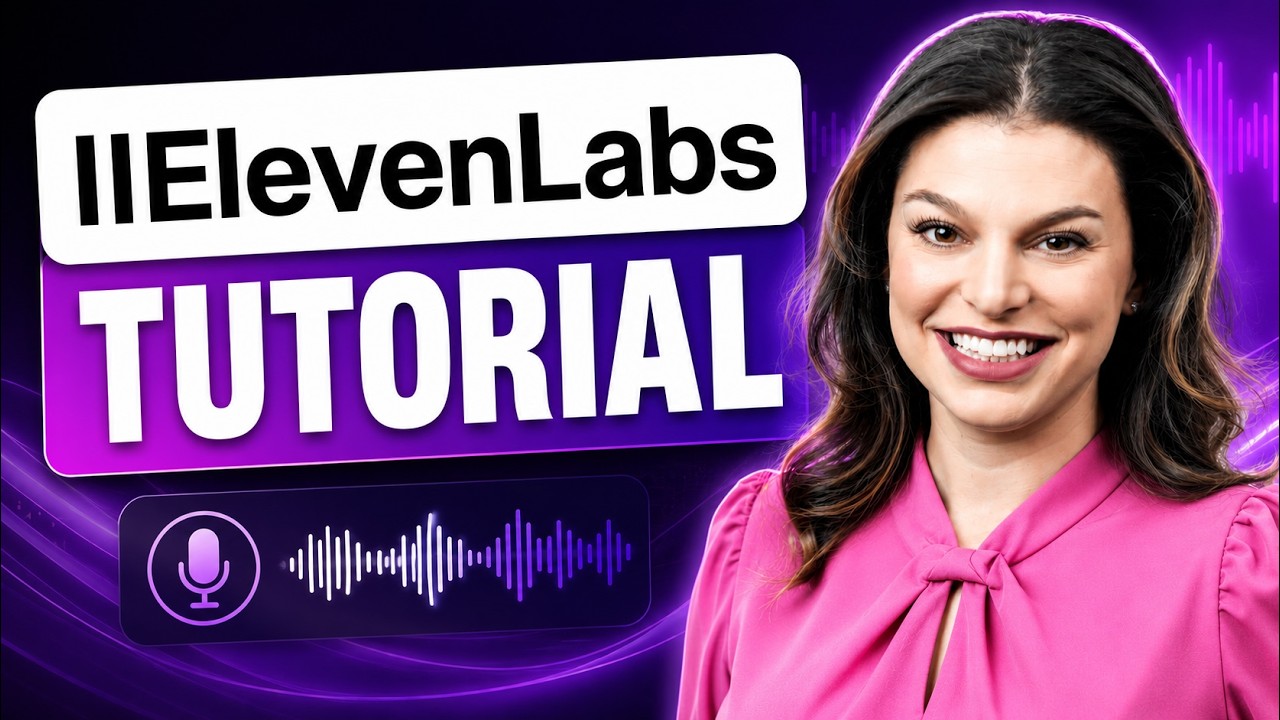 YouTube post by @KevinStratvert for Resistencia Cultural. Caption reads: How to Use ElevenLabs AI (Complete Beginner....
