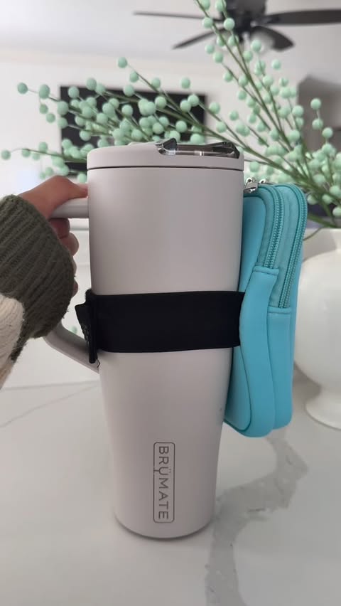 Instagram post by @etsyy._y for BrüMate. Caption reads: Restock my tumbler for a walk #brumatepartner....