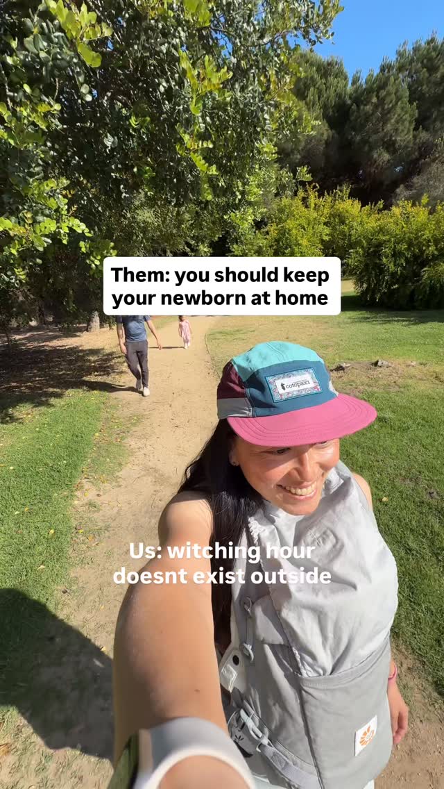 Instagram post by @rosa_explores for Ergobaby. Caption reads: Mom hack: have a fussy baby during witching hour?....