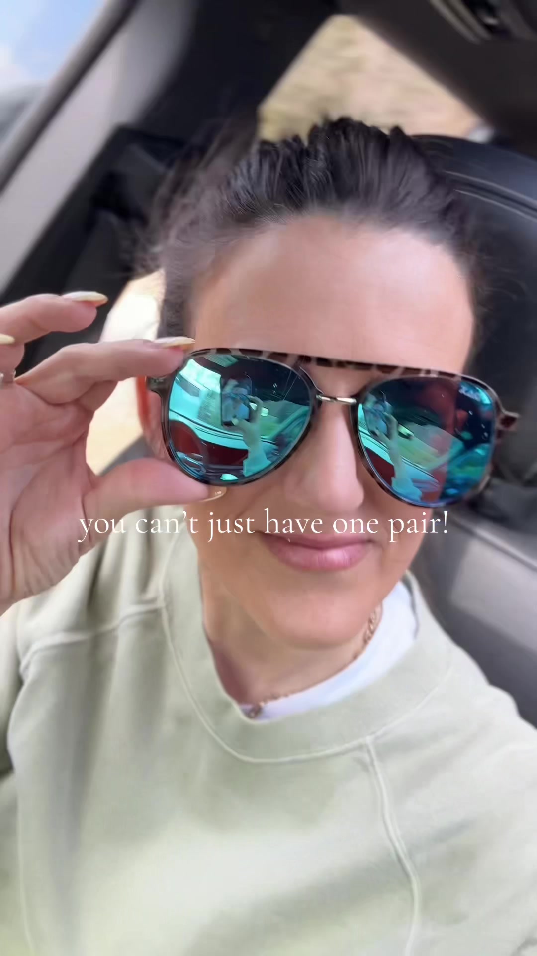 TikTok post by @amyw33085 for Dax Eyewear. Caption reads: [...] here! #sunnies #sunglasses #aviators @Dax....