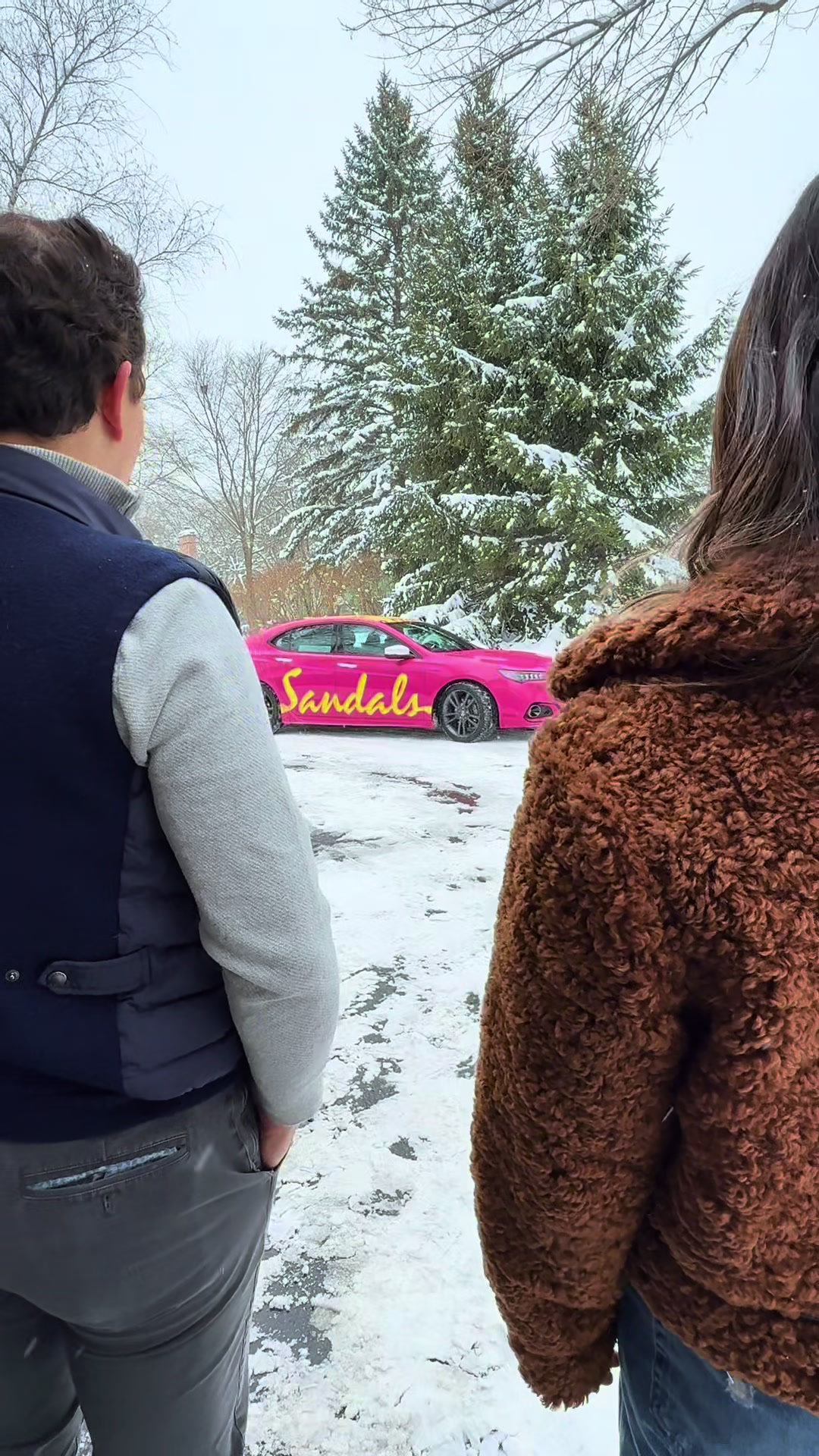 TikTok post by @husbandtiktok for Sandals Resorts. Caption reads: [...] to Sandals, Melli got me the @Sandals....