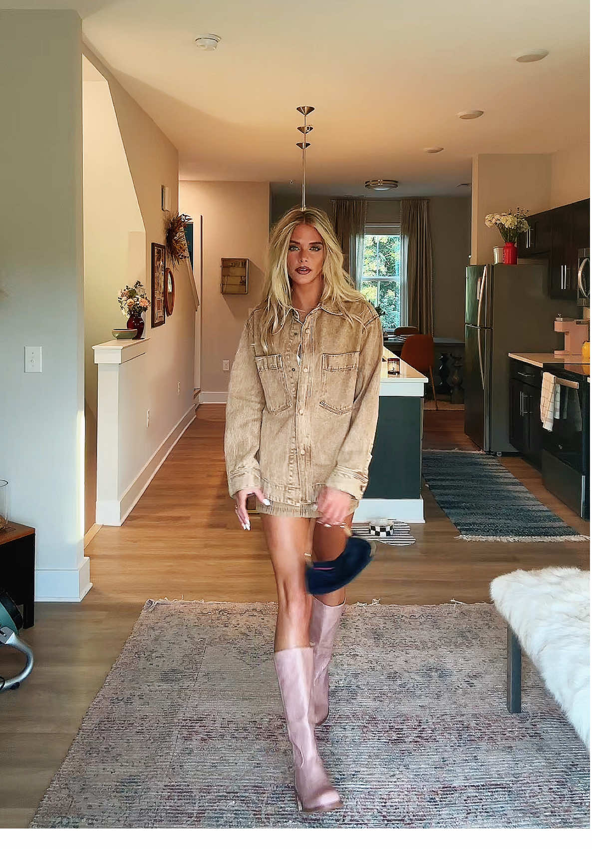TikTok post by @morganhardyyy for Vestique. Caption reads: [...] wearing this outfit all fall I LOVE....