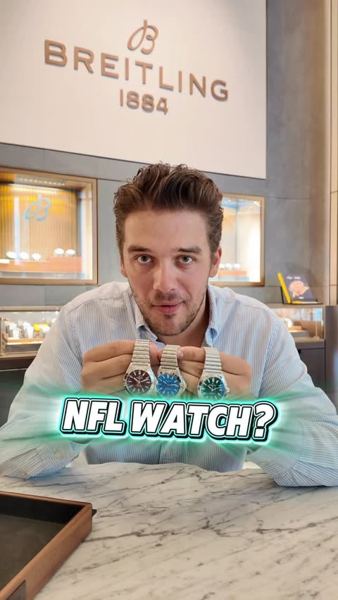 Instagram post by @benswatches for BREITLING. Caption reads: [...] - you should check out the Breitling and NFL....