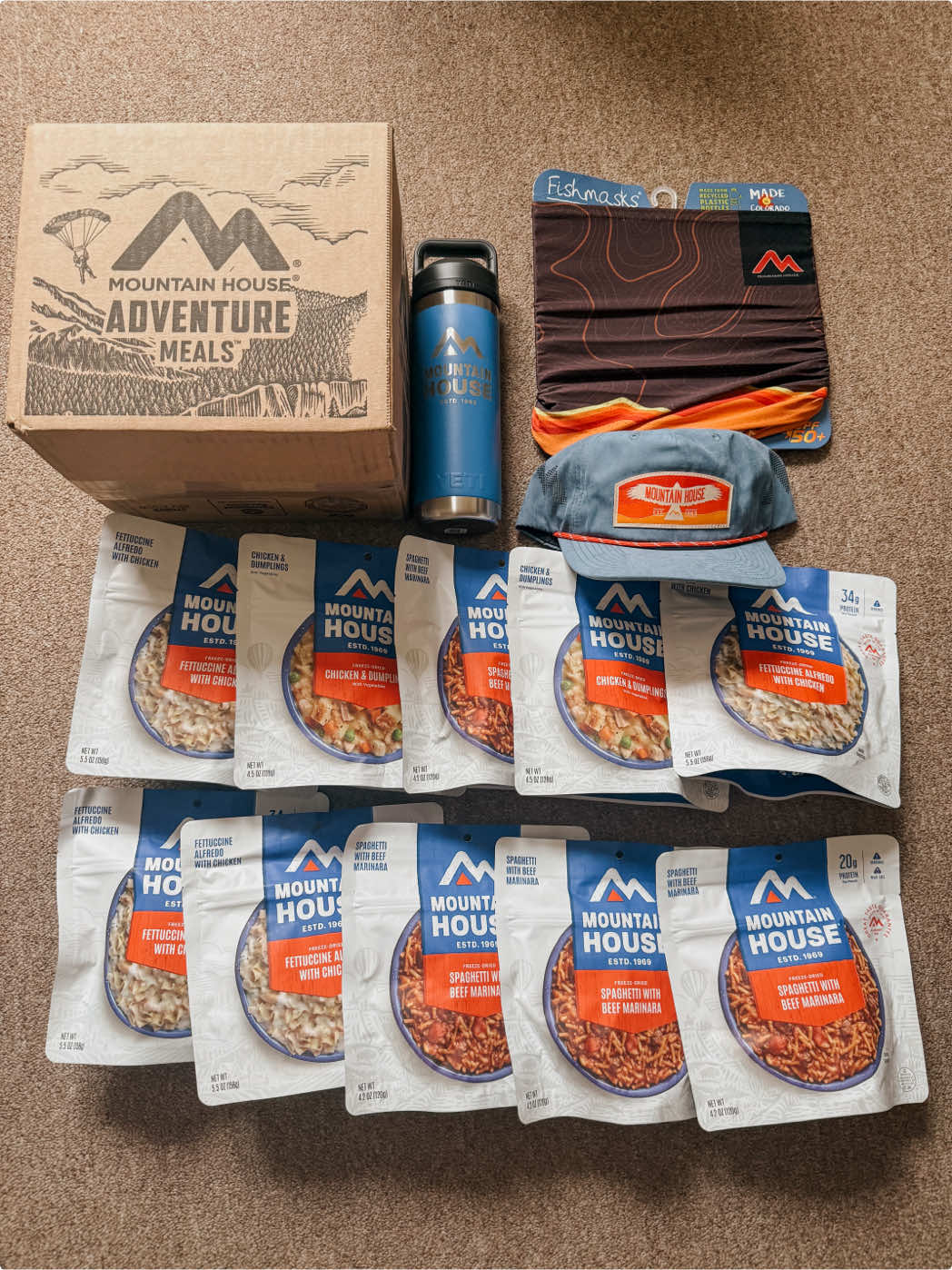 TikTok post by @emmaclaire5280 for Mountain House. Caption reads: @Ignik Outdoors @Mountain House @pioneer.camp1....