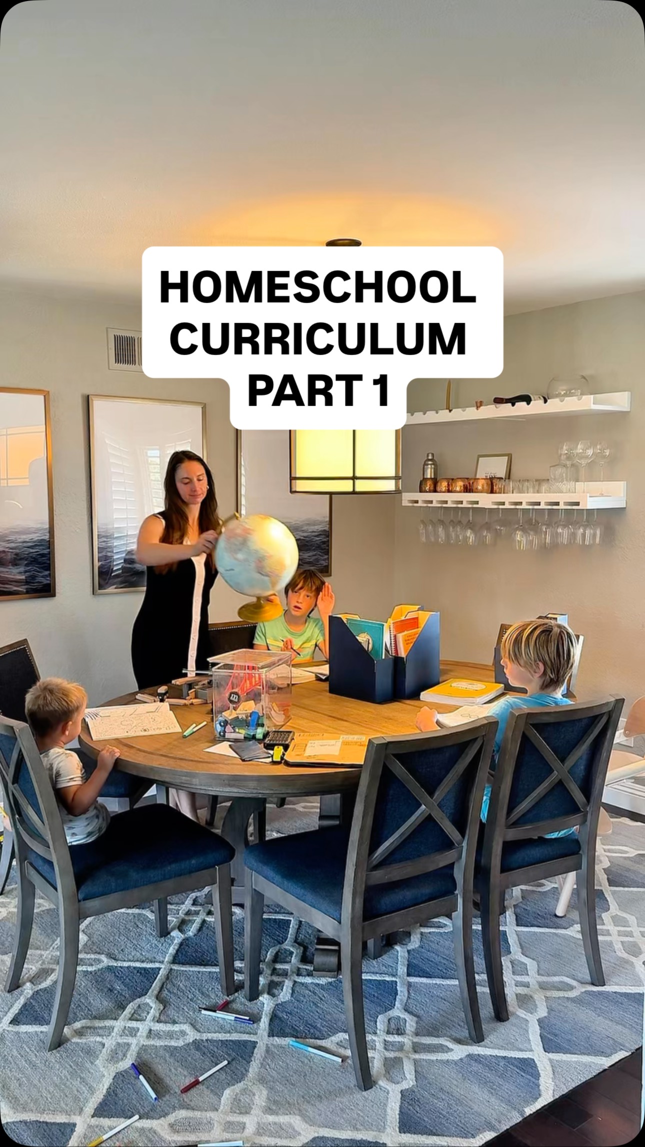 Instagram post by @hortonlane_ for Outschool. Caption reads: #Ad Homeschooling six kids means I can’t be the....