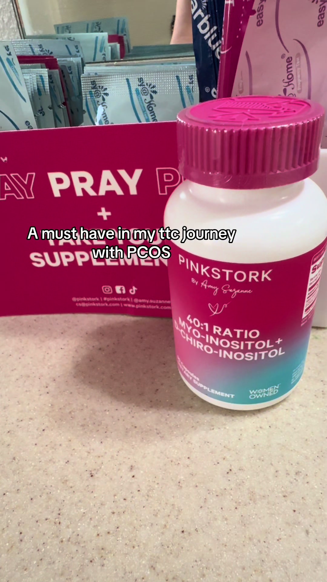 TikTok post by @seleeennnaaaa for Pink Stork. Caption reads: @Pink Stork Shop  is a must have for me when ttc.....