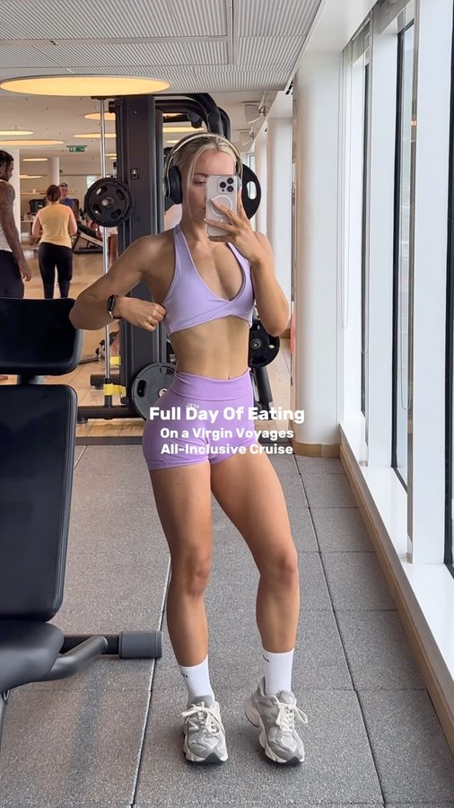 Instagram post by @brobrosfit for Trending Travel. Caption reads: Everything I ate in a full day on board the....