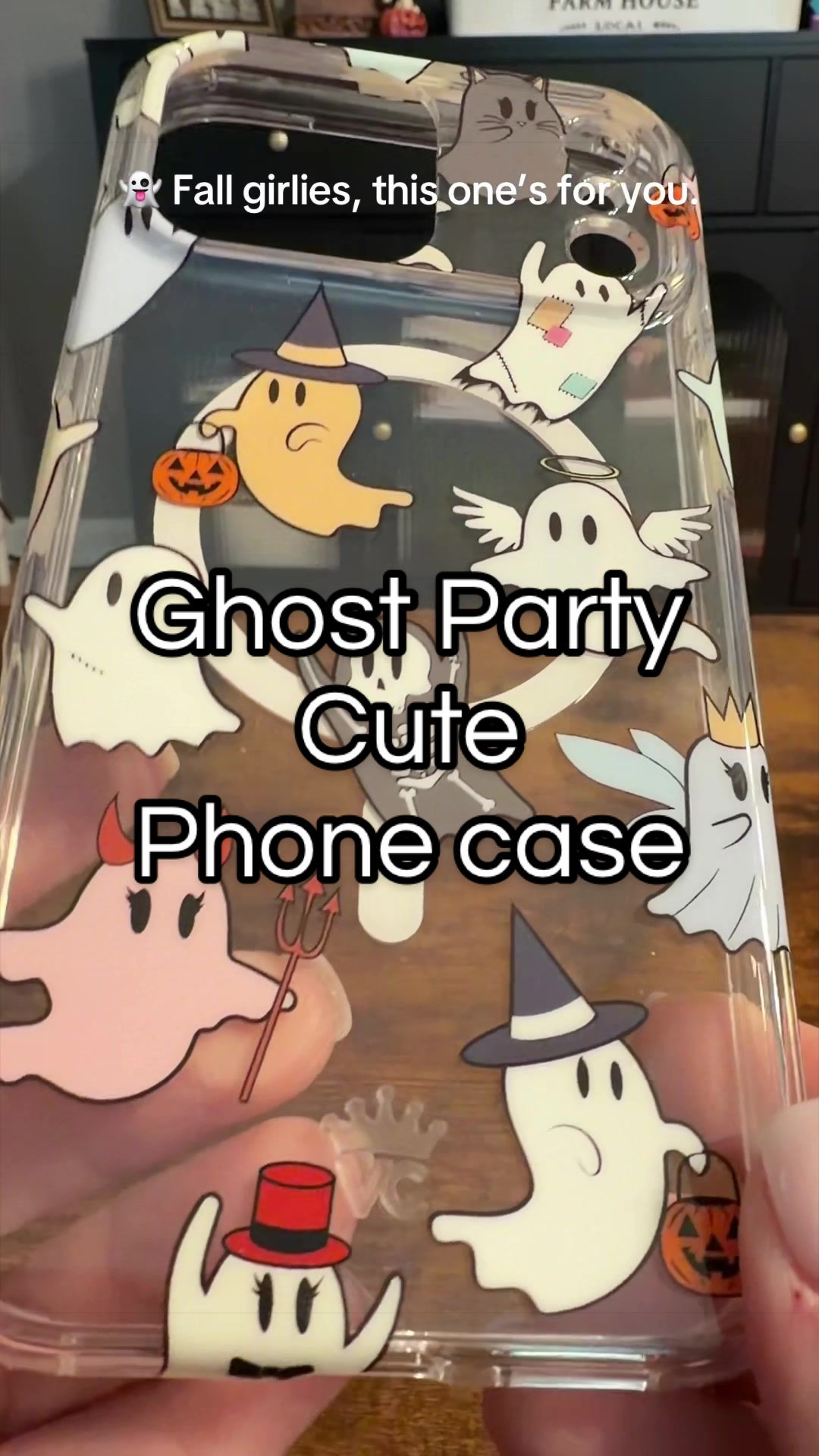 TikTok post by @allisongeorge243 for VELVET CAVIAR. Caption reads: [...] #GhostPhoneCase #cutephonecase @Velvet....