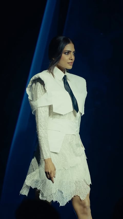 Instagram post by @label_anurag_gupta for NEXA. Caption reads: [...] the runway. Malavika Mohanan for NEXA....