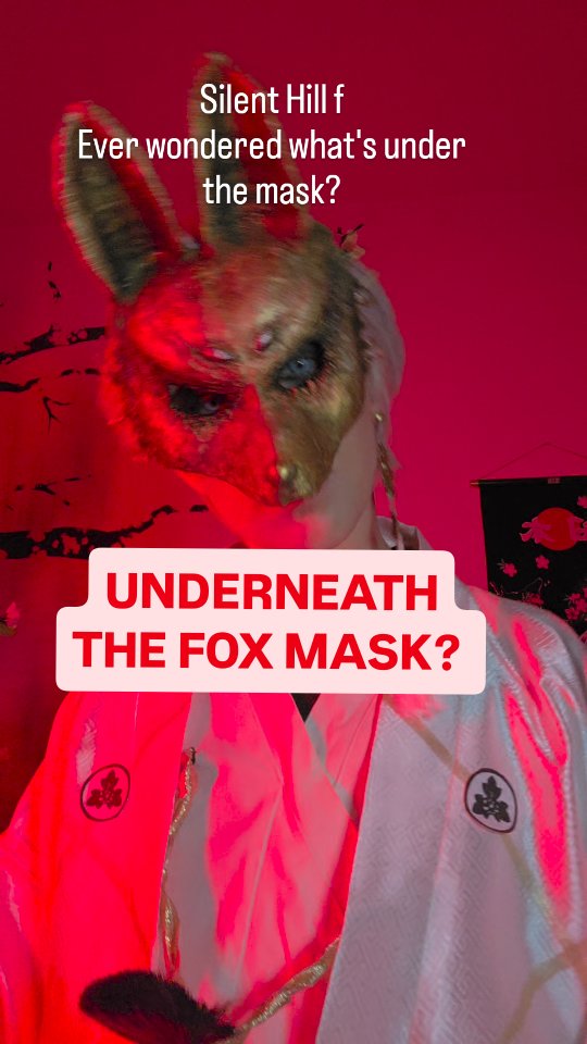 Instagram post by @n4ru_cosplay for Konami. Caption reads: [...] #foxmaskcosplay #foxmask #foxmaskman....