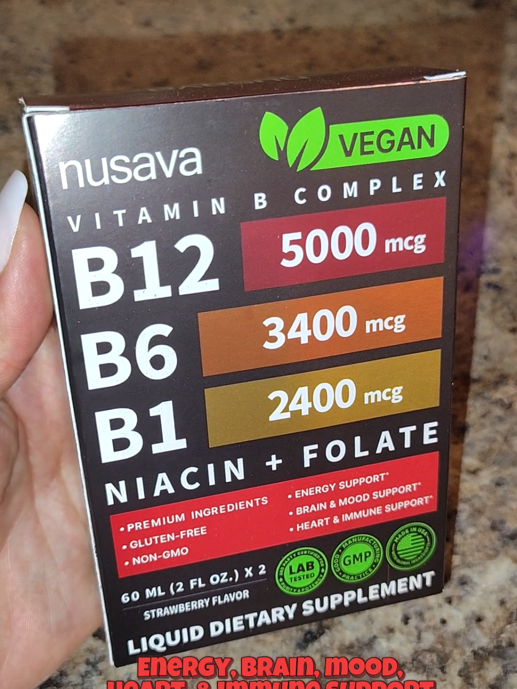 TikTok post by @malissadunagan89 for Nusava. Caption reads: [...] #vitaminbcomplex #health @NusavaOfficial.