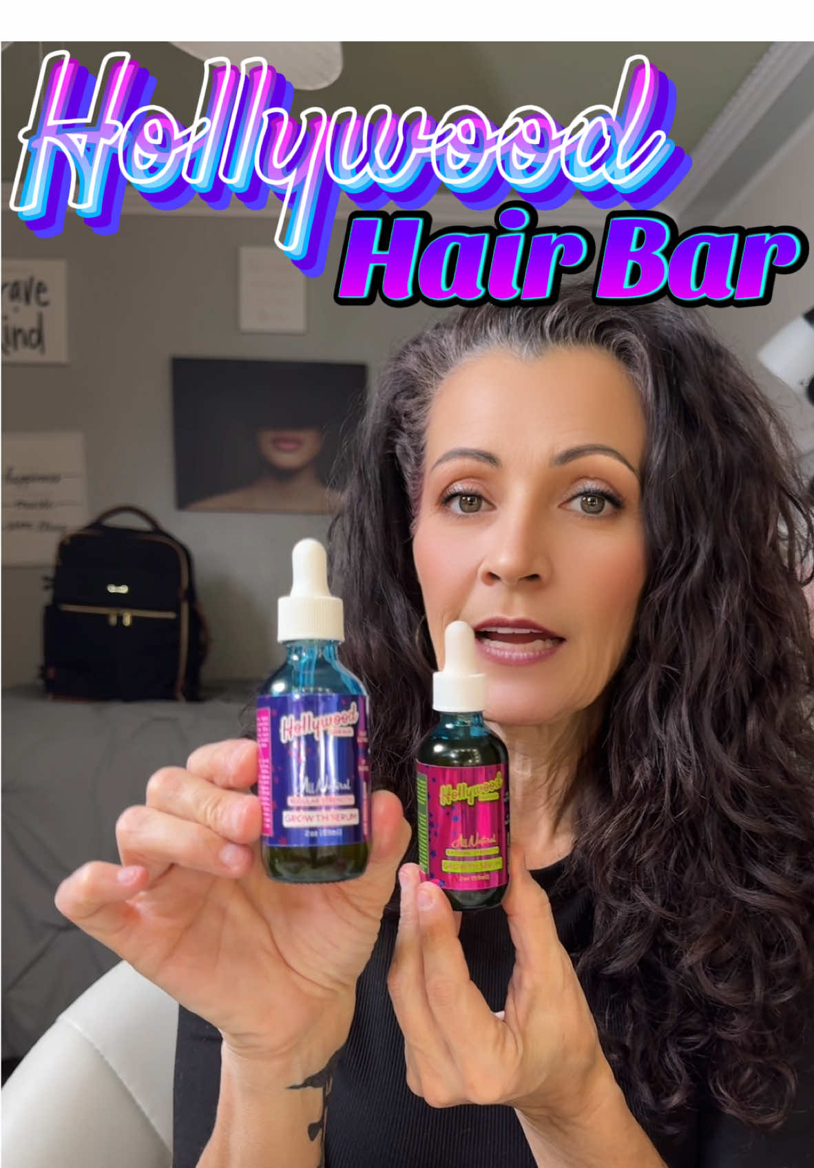 TikTok post by @dawnntonya for Hollywood Hair Bar. Caption reads: [...] #tiktokshopfinds #genx #over50....