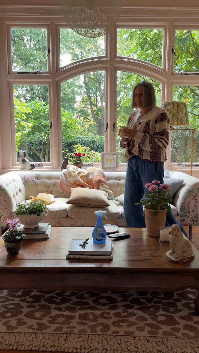 Instagram post by @ahometomakeyousmile for B&M Stores. Caption reads: Ad. My floral sofas are the heart of our home;....