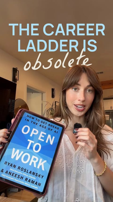Instagram post by @hannagetshired for LinkedIn. Caption reads: [...] just an email, enter: Open to Work, by....
