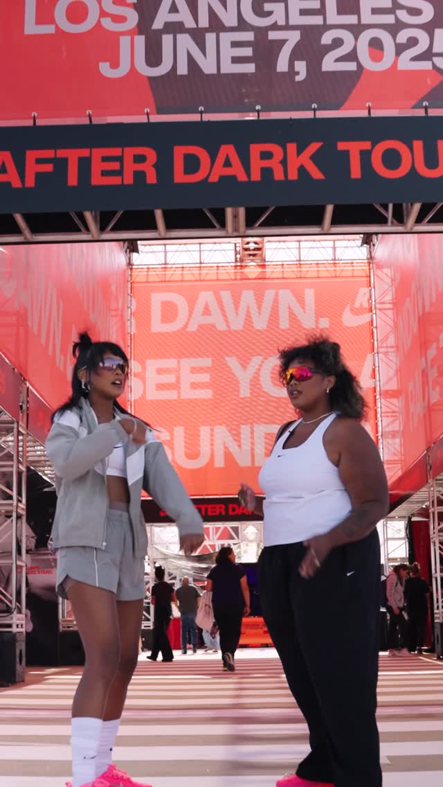 Instagram post by @domrobxrts for Nike Women. Caption reads: The calm party before the storm 💃 We joined....