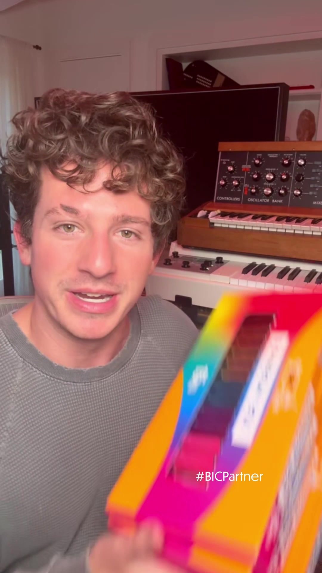 TikTok post by @charlieputh for BIC. Caption reads: #BICPartner #ad Looking for a creative gift? [...].