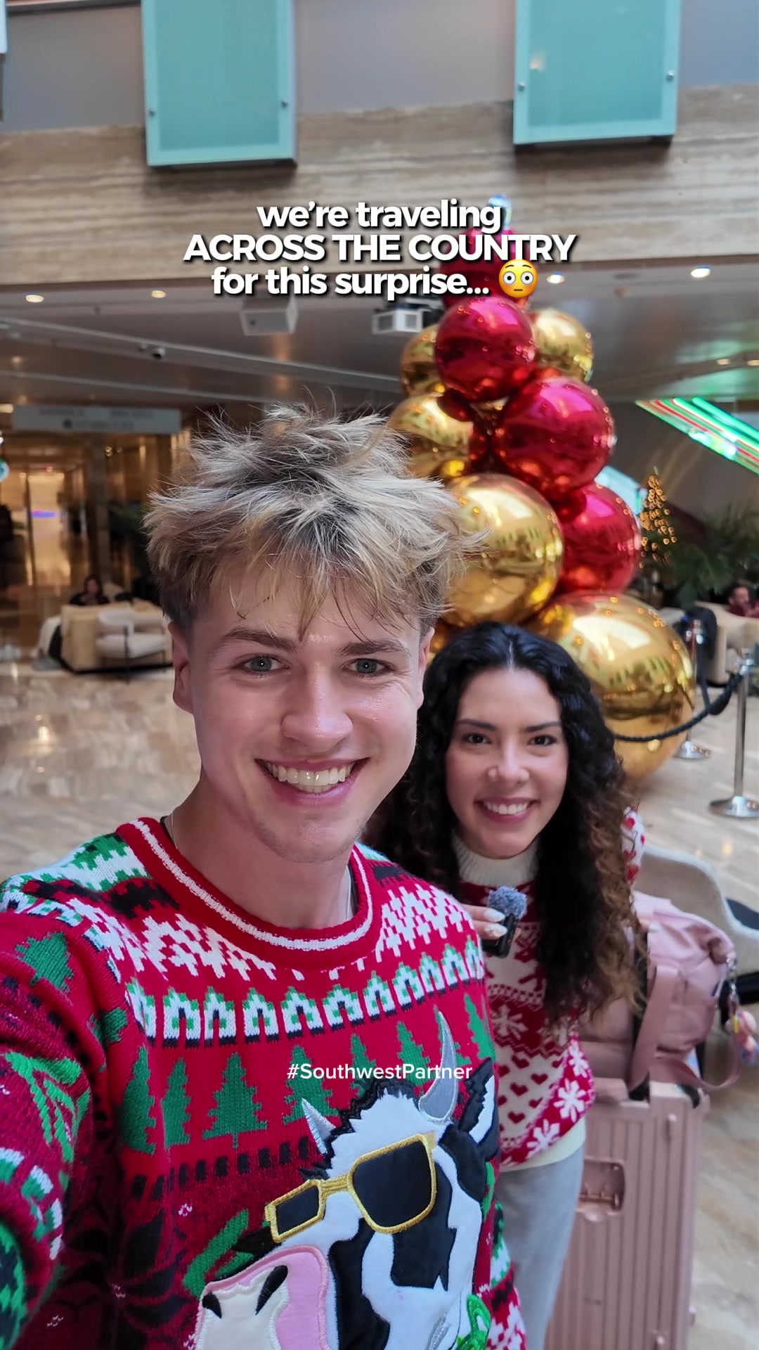 TikTok post by @andreaandlewis for Southwest Airlines. Caption reads: [...] should the family trip be with Southwest....