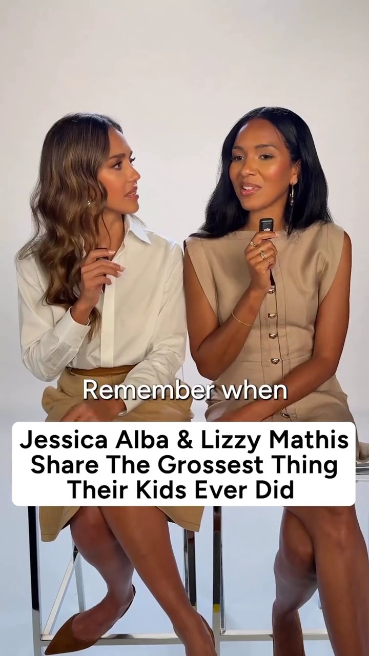 Instagram post by @lizzymathis for Parents. Caption reads: #JessicaAlba and #LizzyMathis get real about how....
