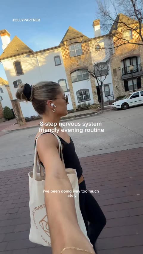Instagram post by @griffinkibens for OLLY. Caption reads: Nervous system friendly evening routine....