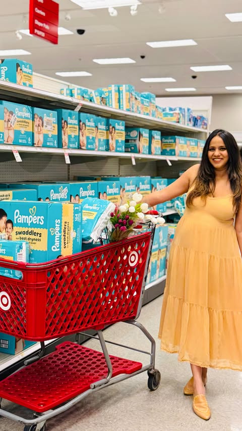 Instagram post by @totallymom_sense for Pampers. Caption reads: [...] for all things baby and why I trust....