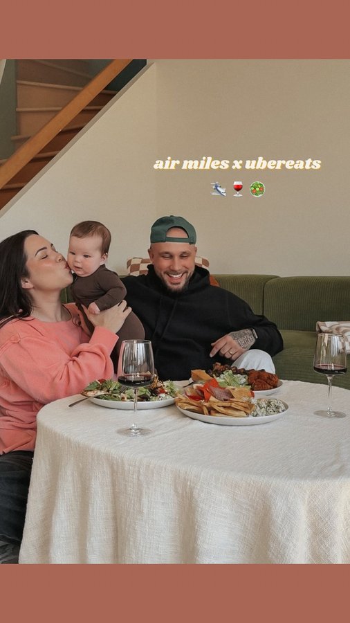 Instagram post by @sheridaningalls for AIR MILES Canada. Caption reads: Date night out? Sounds nice. Date night in with....