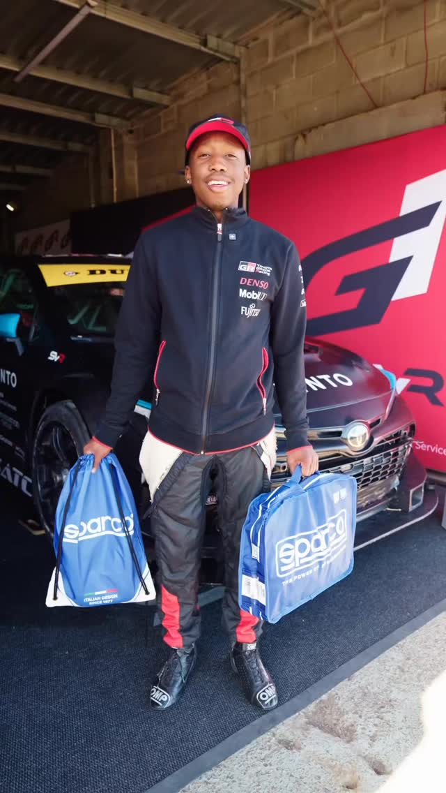Instagram post by @nathi.msimanga for Sparco Gaming. Caption reads: It’s Race day and kicking it off with my new....