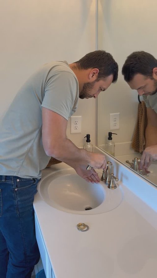 Instagram post by @theweekendbuilder for Delta Faucet. Caption reads: #ad My wife really wanted the primary bedroom....