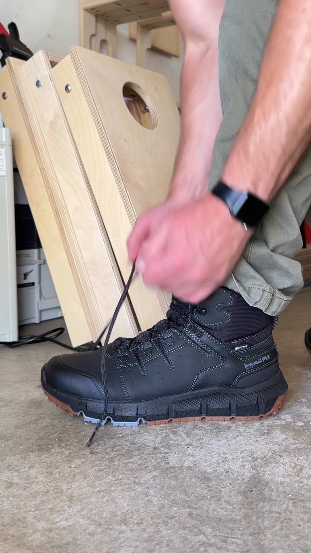 Instagram post by @temeculayardgames for Timberland PRO. Caption reads: Timberland Pro Tempe Boots.

Built for the shop.....