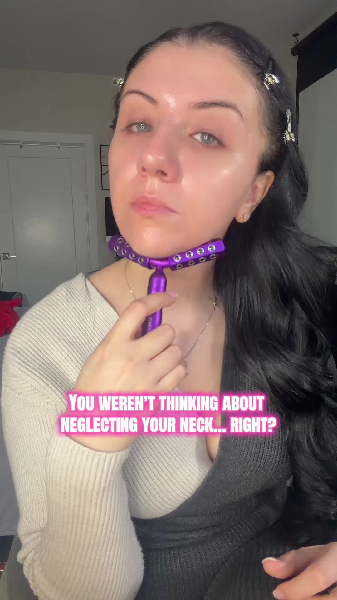 TikTok post by @yourmajestyhannah for Nurse Jamie. Caption reads: @Nurse Jamie #nursejamie #neckcare....