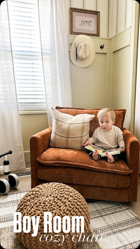 Instagram post by @itty_bitty_farmhouse for Temu. Caption reads: Reid is getting older and he loves climbing on....