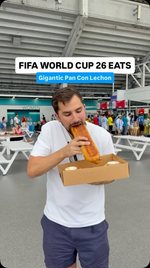Instagram post by @snackeatingsnackss for FIFA. Caption reads: Trying the signature @fifaworldcup dish at the....