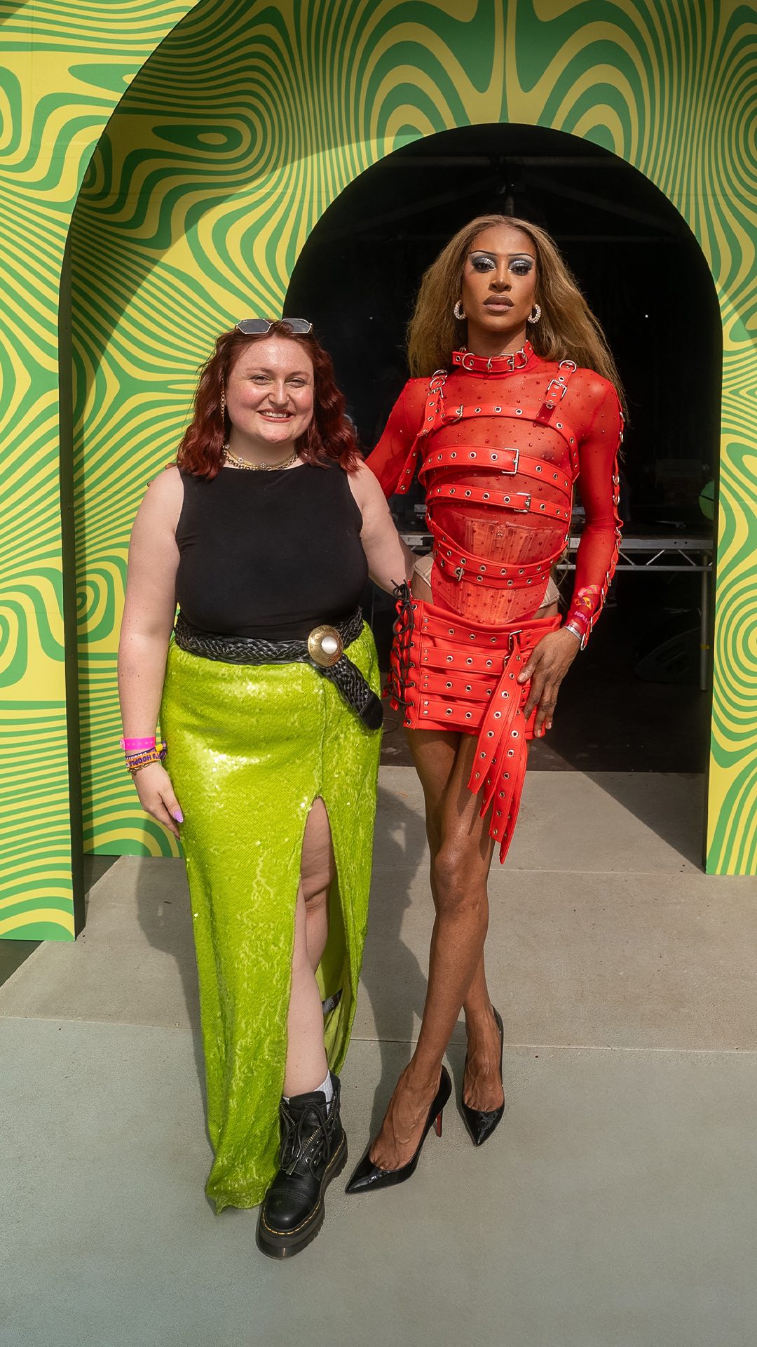 Instagram post by @itstayce for Schuh. Caption reads: Drag royalty, runway renegade, and reigning host....