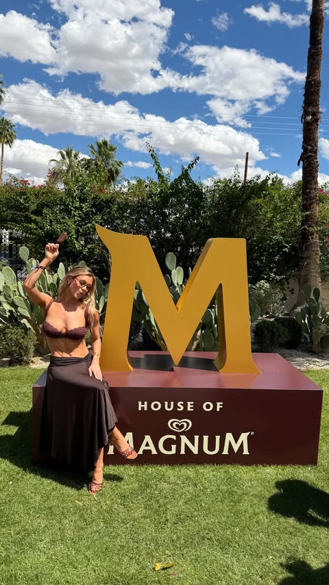 Instagram post by @audreytrullinger for Magnum Ice Cream. Caption reads: the SWEETEST weekend with @magnumicecream stock up....