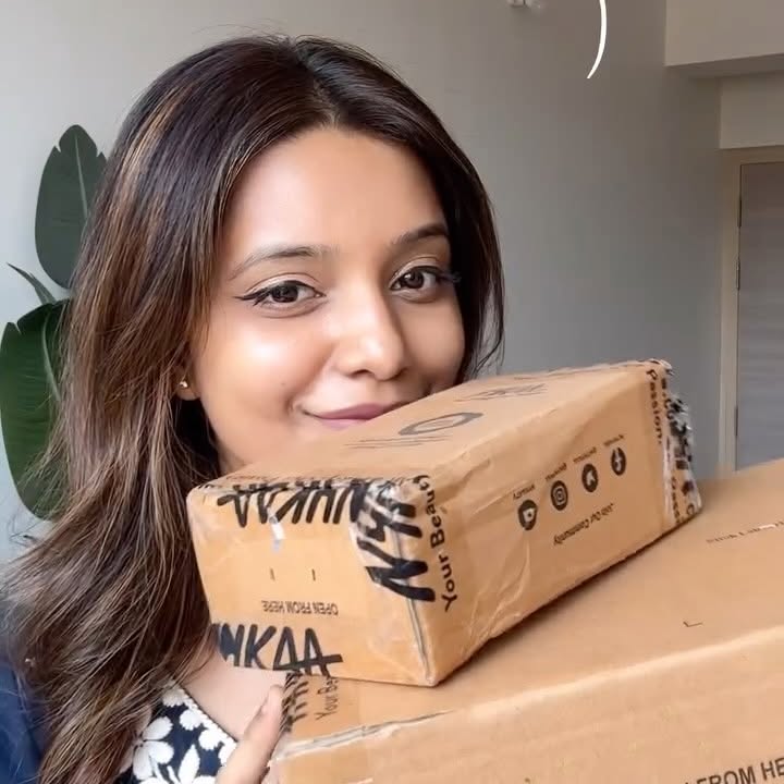 Instagram post by @thecabinbeauty for Plum Goodness. Caption reads: #Ad Here’s my quick mini nykaa haul
everything i....