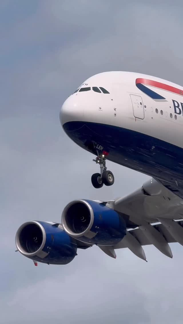 Instagram post by @elemer.aviation for British Airways. Caption reads: British Airways Airbus A380-800....