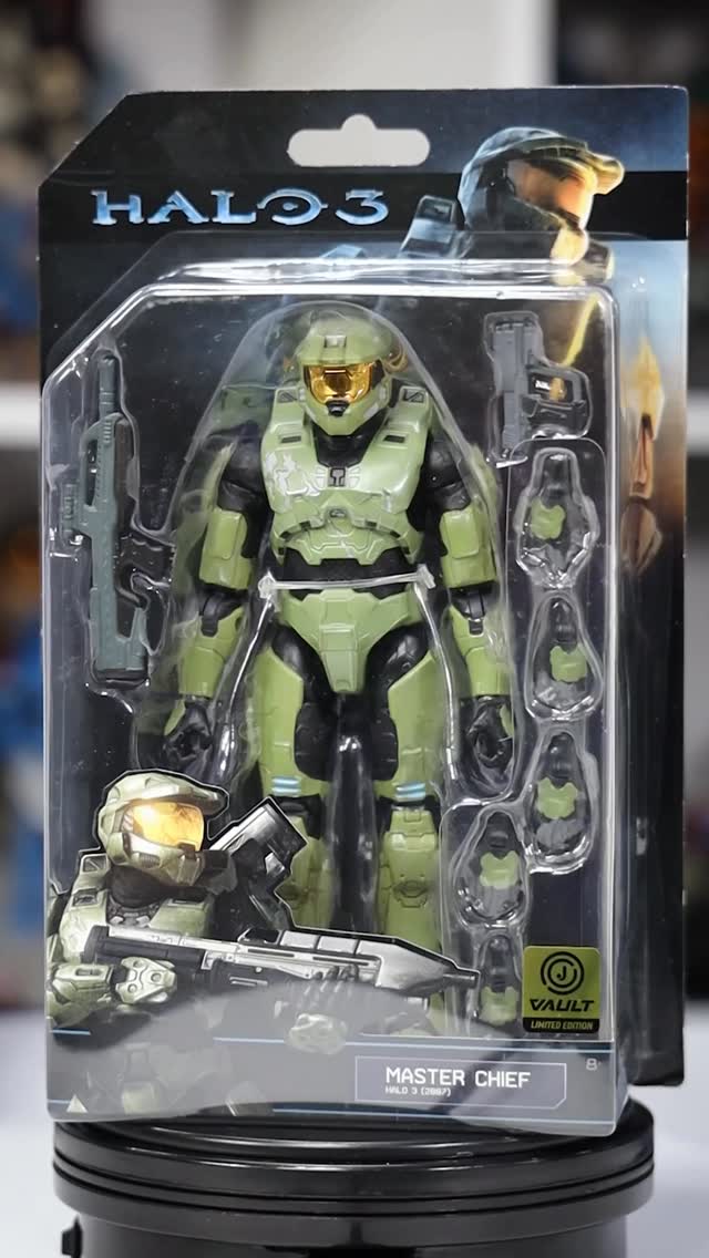 Instagram post by @nostalgicadam for Jazwares. Caption reads: Here’s a closer look at the NEW @halo Master Chief....