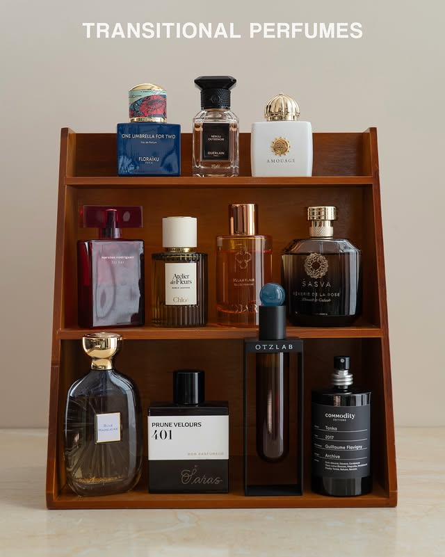 Instagram post by @eglegil for Commodity Fragrances. Caption reads: Some scents that are perfect for transitioning to....