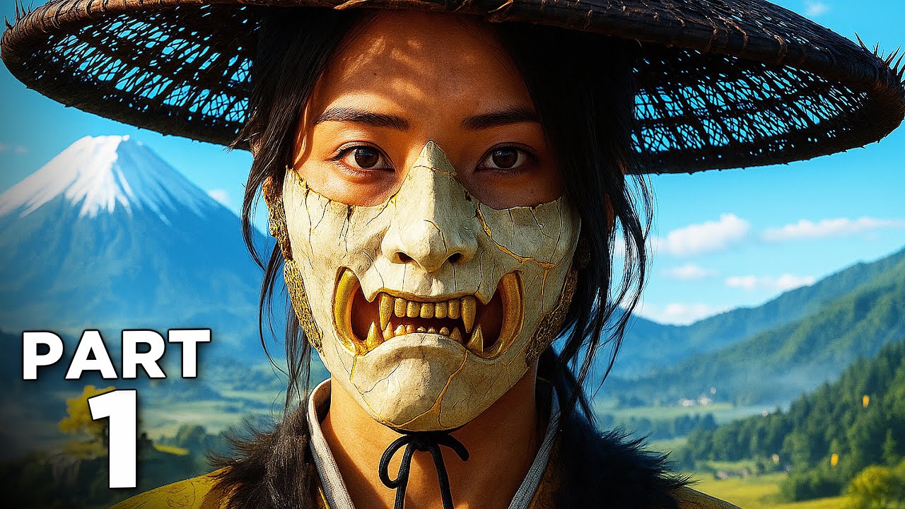 YouTube post by an influencer for Shop Titans. Caption reads: Ghost of Yotei is available now on PS5: Thanks....