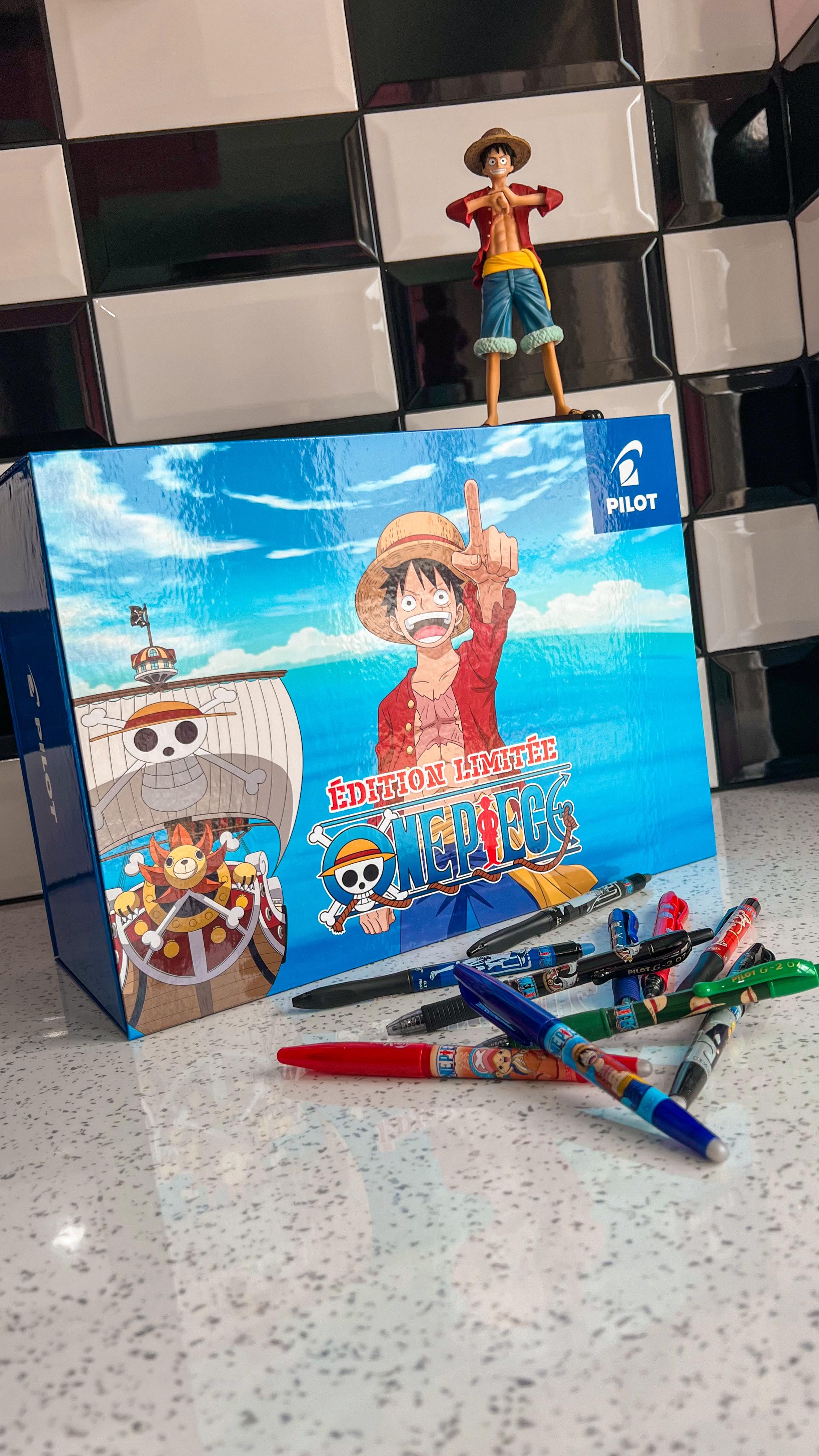Instagram post by @melmagicworld for Pilot Pen France. Caption reads: One Piece X Pilot 🏴‍☠️👒
.
Cette année....
