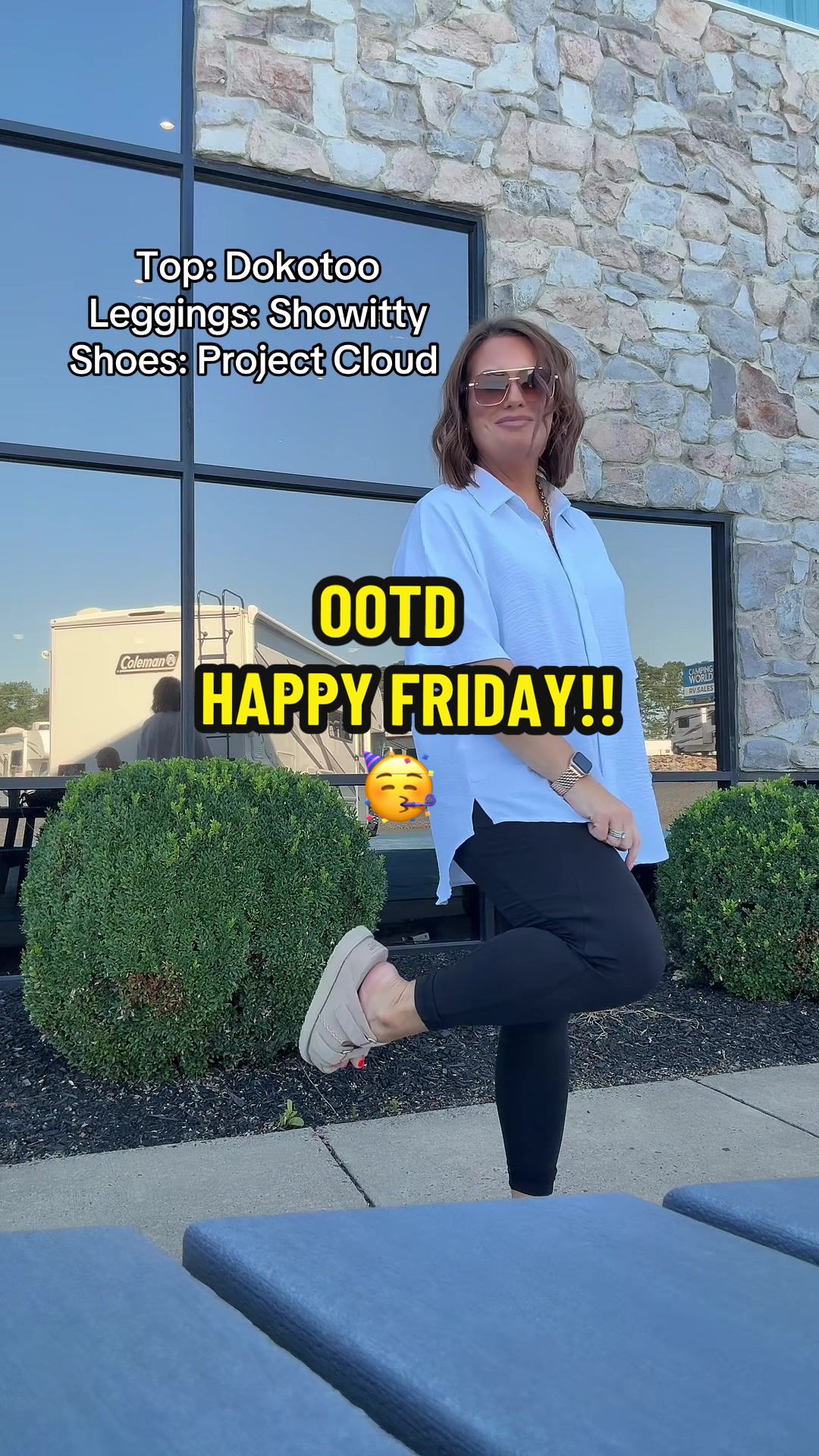 TikTok post by @katrinagmoore for TopFoxx. Caption reads: [...] we wait an eternity on our camper! 🤪....